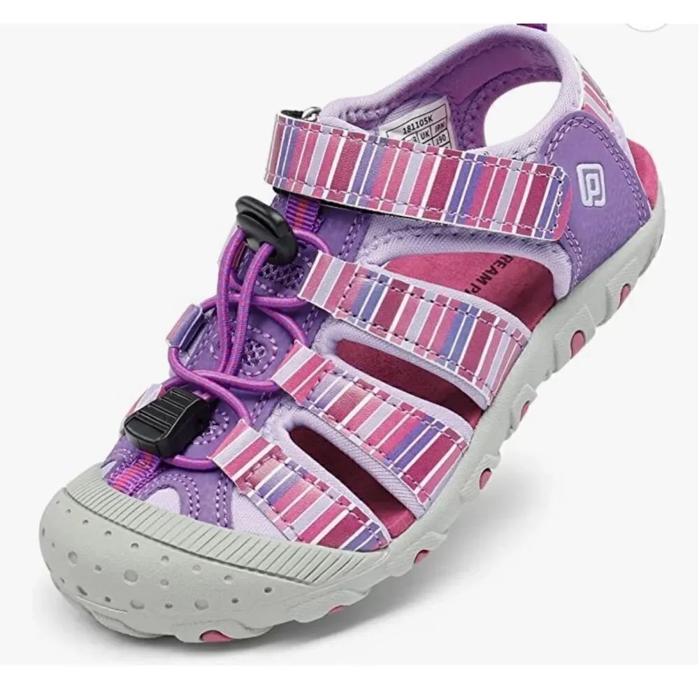 DREAM PAIRS Boys Girls Closed-Toe Outdoor Summer Sport Sandals
